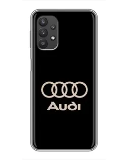 Чехол для Samsung Galaxy A32 (5G) с картинкой «Audi — золотой логотип»