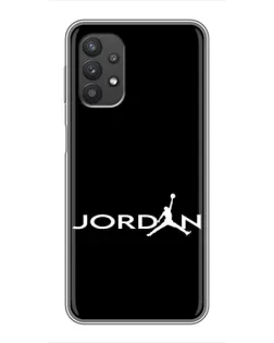 Чехол для Samsung Galaxy A32 с картинкой «Jordan White Logo»