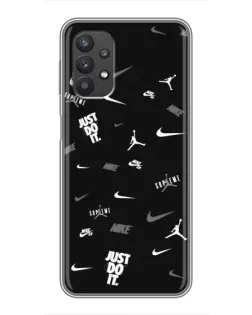 Чехол для Samsung Galaxy A32 с картинкой «Nike Black Pattern»