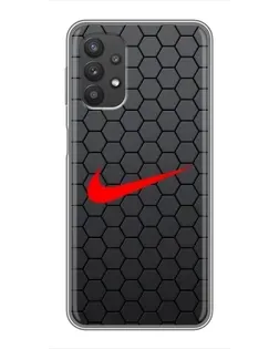 Чехол для Samsung Galaxy A32 с картинкой «Nike — карбоновая сетка»