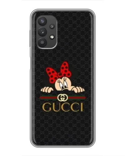 Чехол для Samsung Galaxy A32 с картинкой «Минни Маус Gucci — черный»