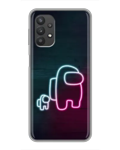 Чехол для Samsung Galaxy A32 с картинкой «Among Us неон-арт»