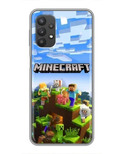 Чехол для Samsung Galaxy A32 с картинкой «Minecraft классический мир»