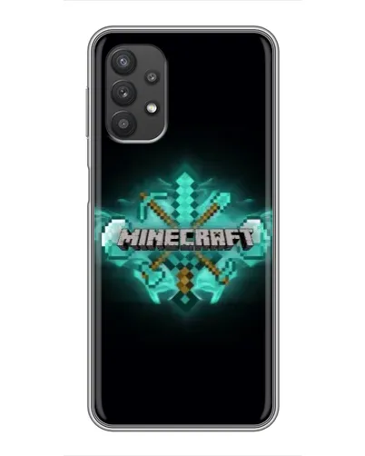 Чехол для Samsung Galaxy A32 с картинкой «Minecraft Diamond лого»