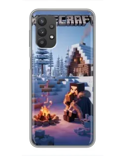 Чехол для Samsung Galaxy A32 с картинкой «Зимний Minecraft»