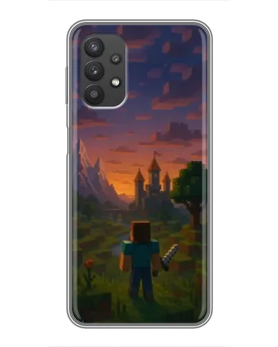 Чехол для Samsung Galaxy A32 с картинкой «Стив у башни»