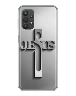 Чохол для Samsung Galaxy A32 з картинкою «Металевий хрест Jesus»
