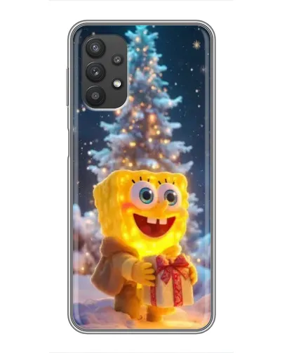 Чехол для Samsung Galaxy A32 с картинкой «Рождественский Спанч Боб»