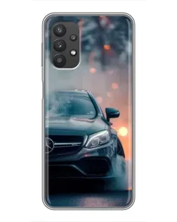 Чехол для Samsung Galaxy A32 с картинкой «Mercedes — ночной город»