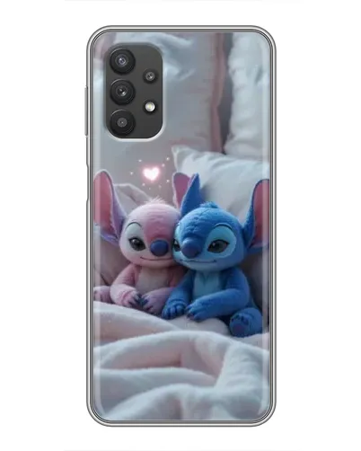 Чехол для Samsung Galaxy A32 с картинкой «Плюшевые Стич Ангел»