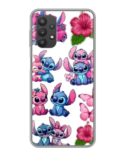 Чехол для Samsung Galaxy A32 с картинкой «Стикеры Stitch и Angel»