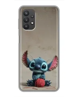 Чехол для Samsung Galaxy A32 с картинкой «Стич на коричневом фоне»