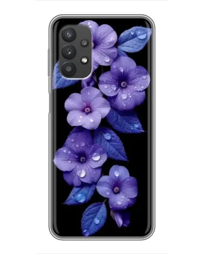Чехол для Samsung Galaxy A32 с картинкой «Фиолетовые цветы с росою»