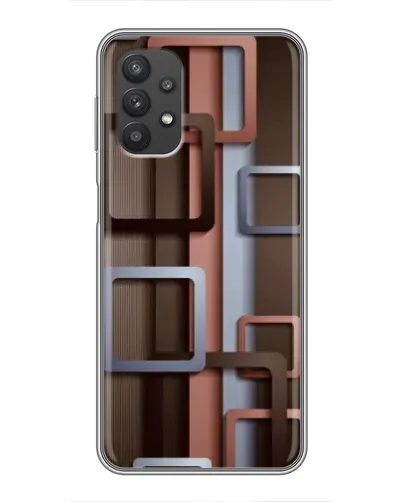 Чохол для Samsung Galaxy A32 з картинкою «Коричневі об'ємні квадрати»