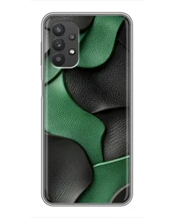 Чохол для Samsung Galaxy A32 з картинкою «Зелені шкіряні хвилі»