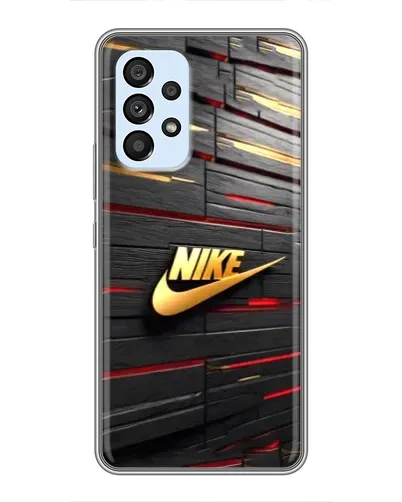 Чехол для Samsung Galaxy A33 (5G) с картинкой «Золотой Nike на металле»