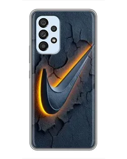 Чехол для Samsung Galaxy A33 (5G) с картинкой «Объемный логотип Найк»