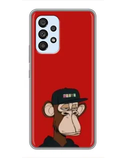 Чехол для Samsung Galaxy A33 (5G) с картинкой «Bored Ape — красный фон»