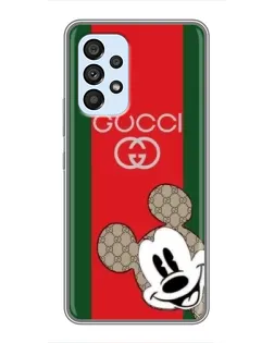 Чехол для Samsung Galaxy A33 (5G) с картинкой «Gucci — полосы и Микки»