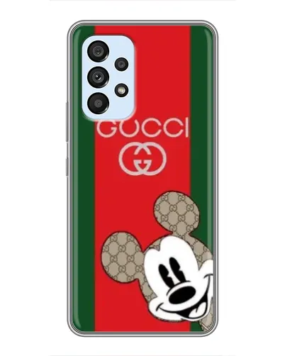Чехол для Samsung Galaxy A33 (5G) с картинкой «Gucci — полосы и Микки»