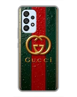 Чохол для Samsung Galaxy A33 (5G) з картинкою «Gucci — фірмова смуга та золото»