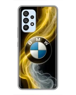 Чехол для Samsung Galaxy A33 (5G) с картинкой «Золотистый дым BMW»