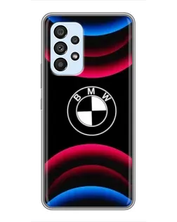 Чехол для Samsung Galaxy A33 (5G) с картинкой «Логотип BMW и неоновые дуги»