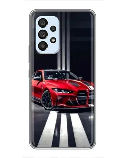 Чехол для Samsung Galaxy A33 (5G) с картинкой «Красная BMW на дороге»