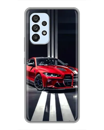 Чехол для Samsung Galaxy A33 (5G) с картинкой «Красная BMW на дороге»