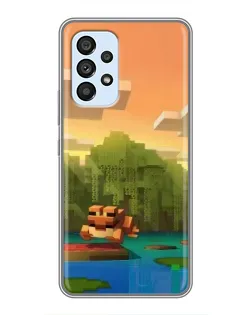 Чохол для Samsung Galaxy A33 (5G) з картинкою «Майнкрафт захід сонця»