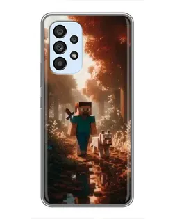 Чехол для Samsung Galaxy A33 (5G) с картинкой «Стив в лесу»