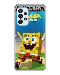 Чохол для Samsung Galaxy A33 (5G) з картинкою «Губка Боб Minecraft»