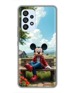 Чехол для Samsung Galaxy A33 (5G) с картинкой «Микки на скамейке»