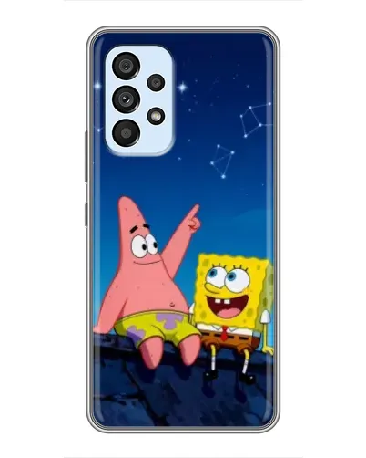 Чехол для Samsung Galaxy A33 (5G) с картинкой «Губка Боб и Патрик ночью»