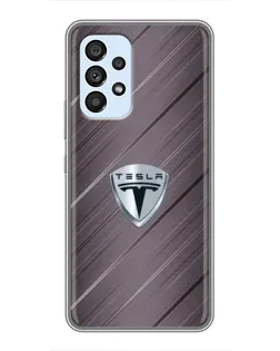 Чехол для Samsung Galaxy A33 (5G) с картинкой «Металлическая текстура Tesla»