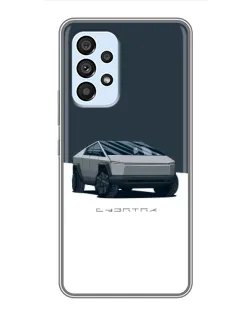 Чехол для Samsung Galaxy A33 (5G) с картинкой «Серебристый Cybertruck Tesla»
