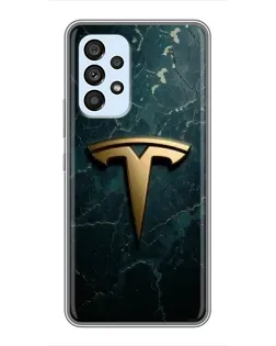 Чехол для Samsung Galaxy A33 (5G) с картинкой «Мраморная Tesla Gold»