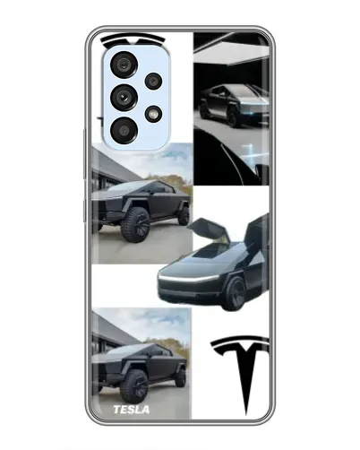 Чехол для Samsung Galaxy A33 (5G) с картинкой «Коллаж Cybertruck Tesla»