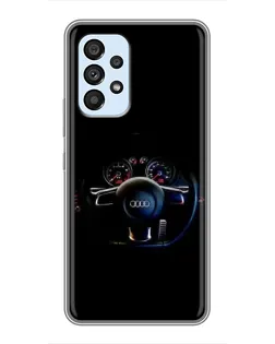 Чехол для Samsung Galaxy A33 (5G) с картинкой «Салон Audi — руль»