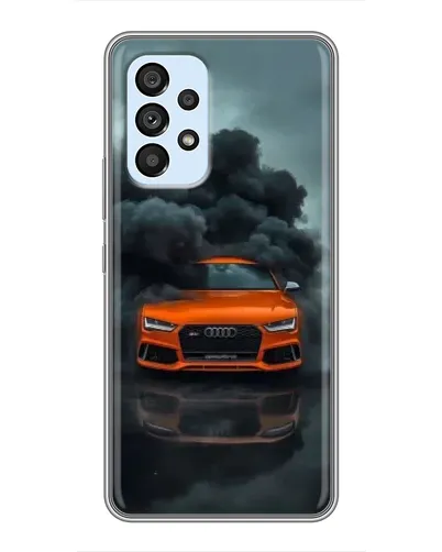 Чехол для Samsung Galaxy A33 (5G) с картинкой «Audi в облаках дыма»