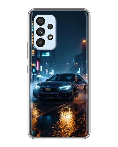 Чехол для Samsung Galaxy A33 (5G) с картинкой «Ночной город и Audi»