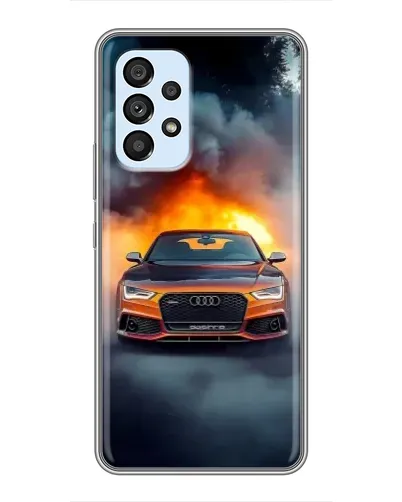 Чехол для Samsung Galaxy A33 (5G) с картинкой «Audi в огненном дыму»