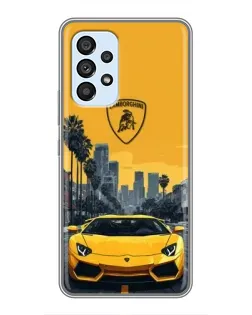 Чехол для Samsung Galaxy A33 (5G) с картинкой «Желтый Lamborghini город»