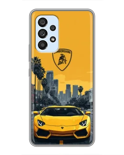Чехол для Samsung Galaxy A33 (5G) с картинкой «Желтый Lamborghini город»