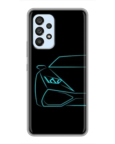 Чехол для Samsung Galaxy A33 (5G) с картинкой «Голубой силуэт Lamborghini»