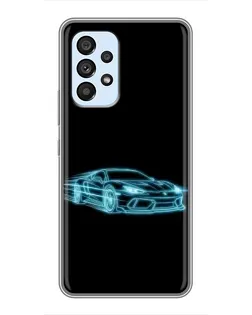 Чехол для Samsung Galaxy A33 (5G) с картинкой «Неоновый контур Lamborghini»