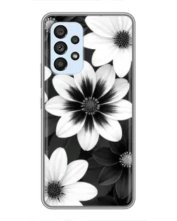 Чехол для Samsung Galaxy A33 (5G) с картинкой «Монохромные астры»