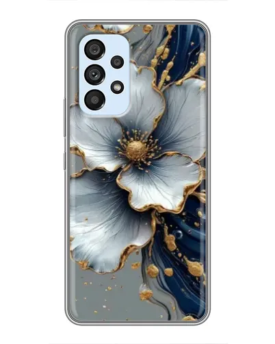 Чехол для Samsung Galaxy A33 (5G) с картинкой «Белый цветок и золотой флюид»
