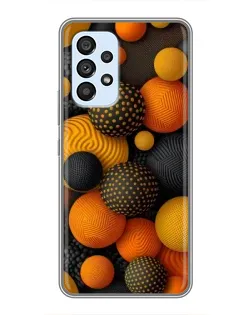 Чехол для Samsung Galaxy A33 (5G) с картинкой «Объемные оранжевые сферы»