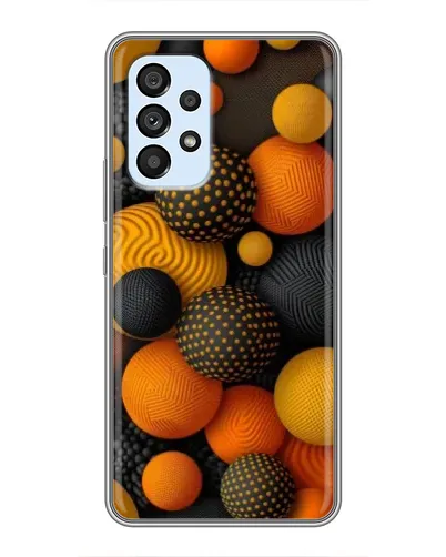 Чехол для Samsung Galaxy A33 (5G) с картинкой «Объемные оранжевые сферы»